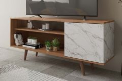 Rack Bancada p/ TV até 55 Pol R1482 c/2 Portas e 2 Nichos 160cm Tecno Mobili