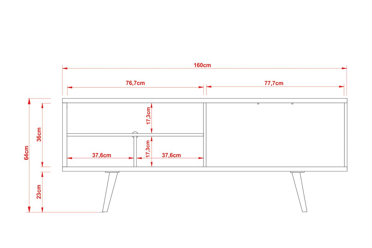 Rack Bancada p/ TV até 55 Pol R1482 c/2 Portas e 2 Nichos 160cm Tecno Mobili Rack Bancada p/ TV até 55 Pol R1482 c/2 Portas e 2 Nichos 160cm Tecno Mobili