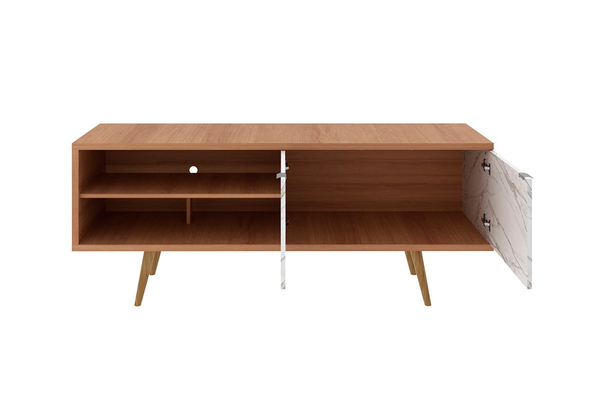 Rack Bancada p/ TV até 55 Pol R1482 c/2 Portas e 2 Nichos 160cm Tecno Mobili Rack Bancada p/ TV até 55 Pol R1482 c/2 Portas e 2 Nichos 160cm Tecno Mobili