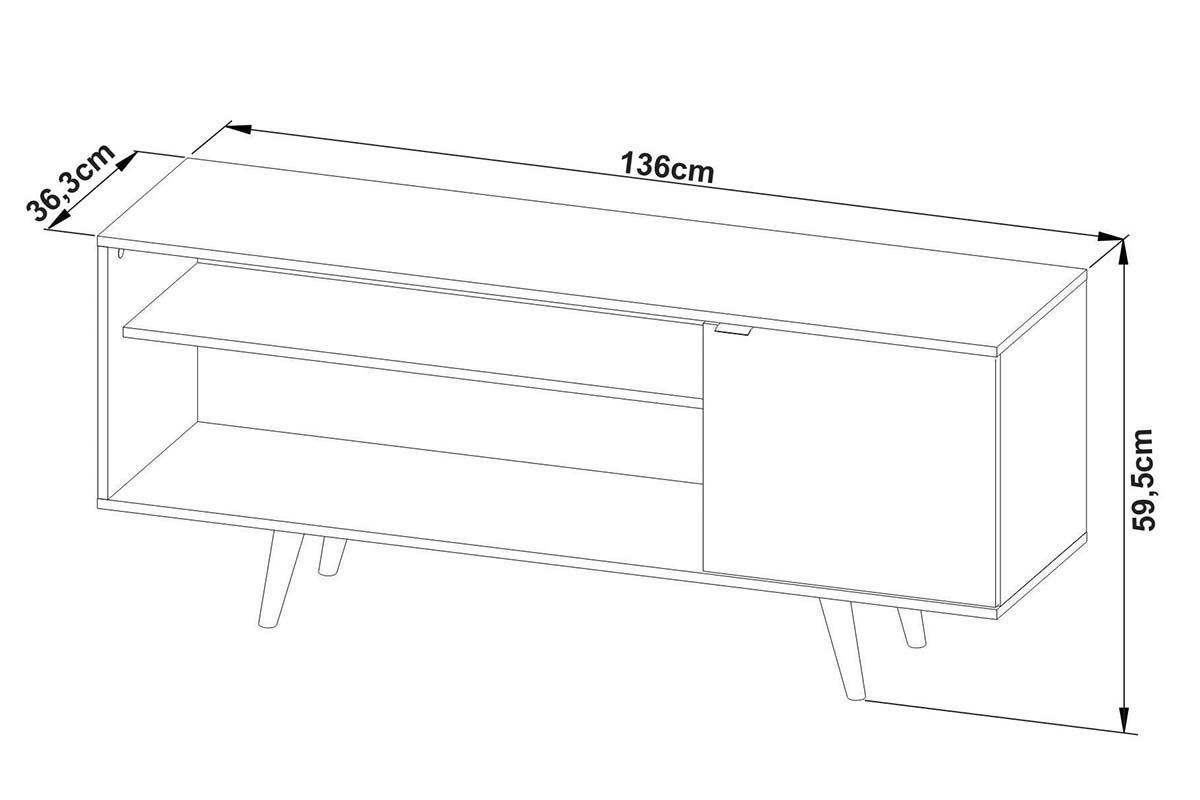 Rack Bancada p/ TV até 50 Pol R1486 c/1 Porta e 2 Nichos136cm Tecno Mobili Rack Bancada p/ TV até 50 Pol R1486 c/1 Porta e 2 Nichos136cm Tecno Mobili