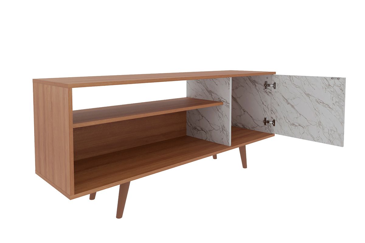 Rack Bancada p/ TV até 50 Pol R1486 c/1 Porta e 2 Nichos136cm Tecno Mobili Rack Bancada p/ TV até 50 Pol R1486 c/1 Porta e 2 Nichos136cm Tecno Mobili