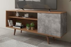 Rack Bancada p/ TV até 50 Pol R1486 c/1 Porta e 2 Nichos136cm Tecno Mobili
