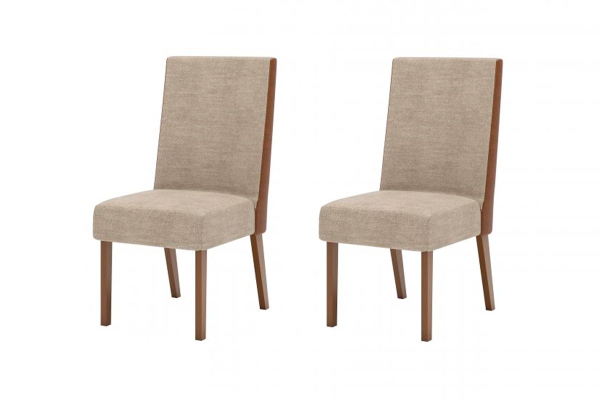Cadeira Jantar Anne Kit 2Un HennNature/Corano Caramelo/Linho Creme