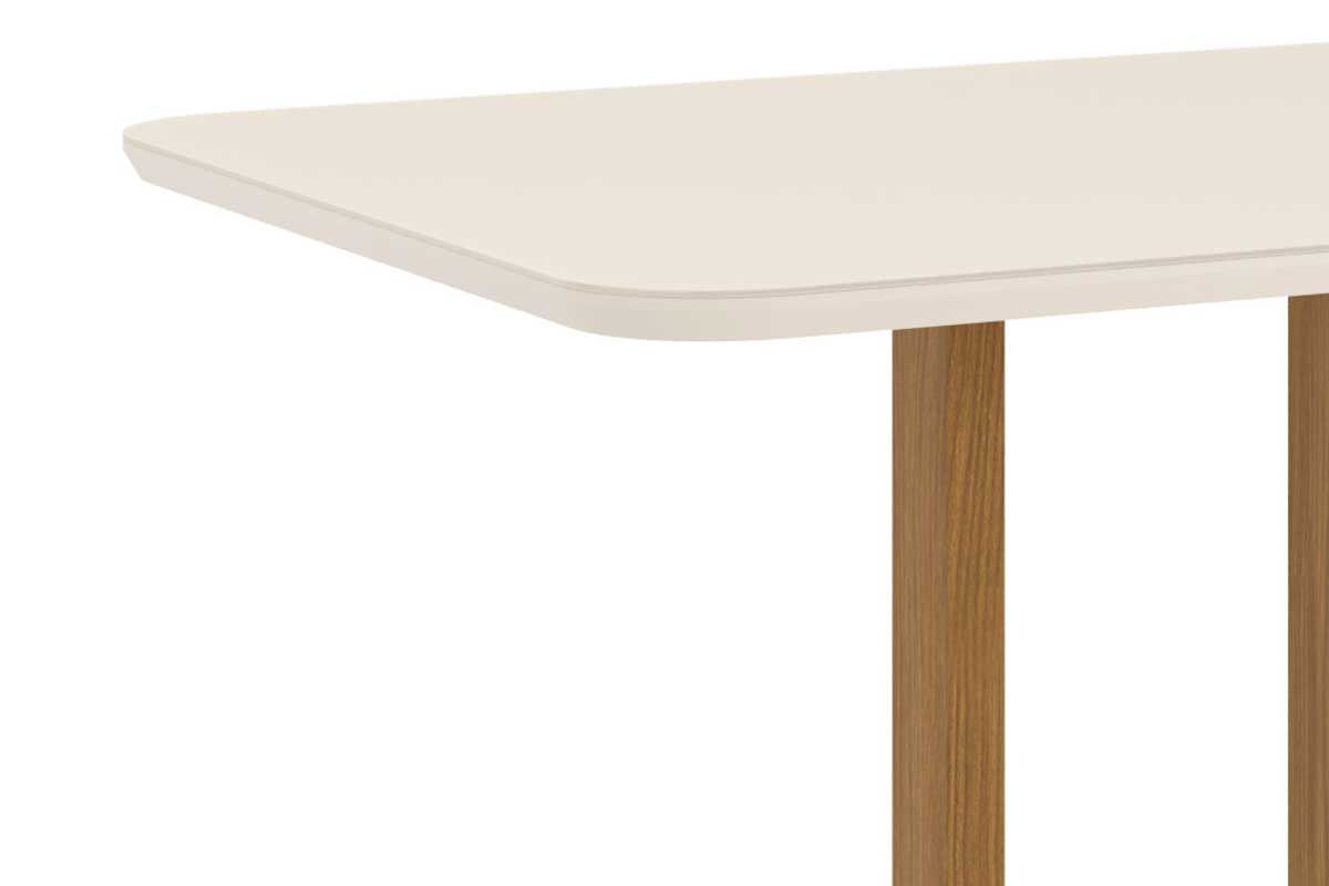 Mesa Jantar Natalí SC71 c/Tampo Madeirado c/Vidro Curvo 160x90cm Henn