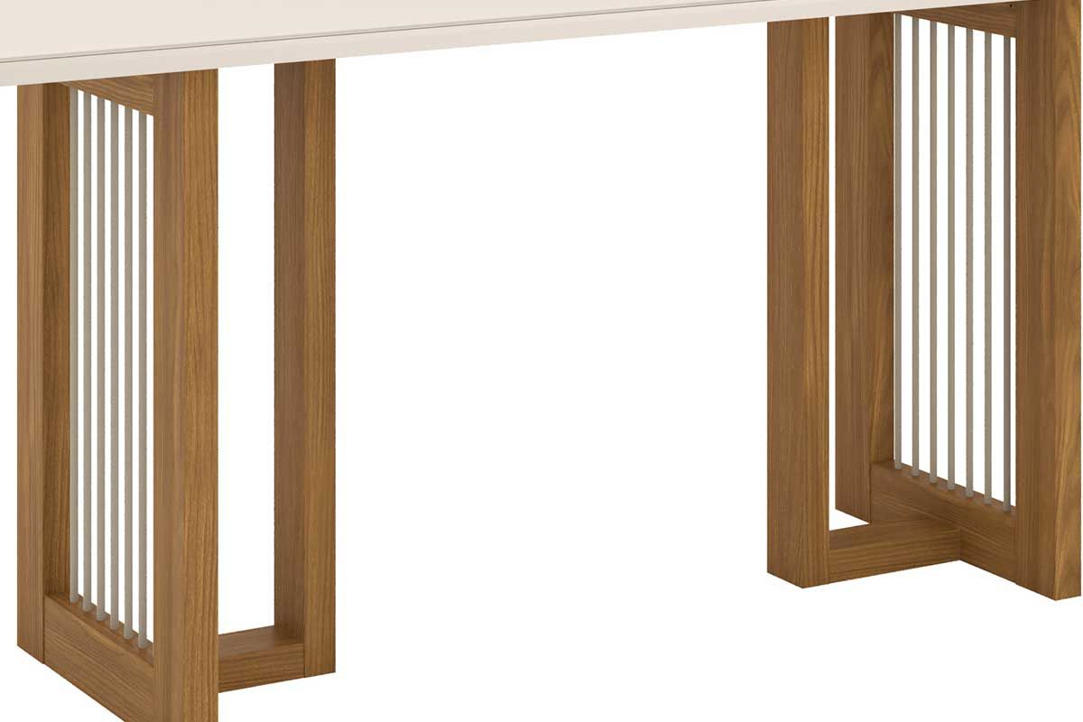 Mesa Jantar Yara SC77 c/Tampo Madeirado c/Vidro Curvo 200x90cm Henn Mesa Jantar Yara SC77 c/Tampo Madeirado c/Vidro Curvo 200x90cm Henn
