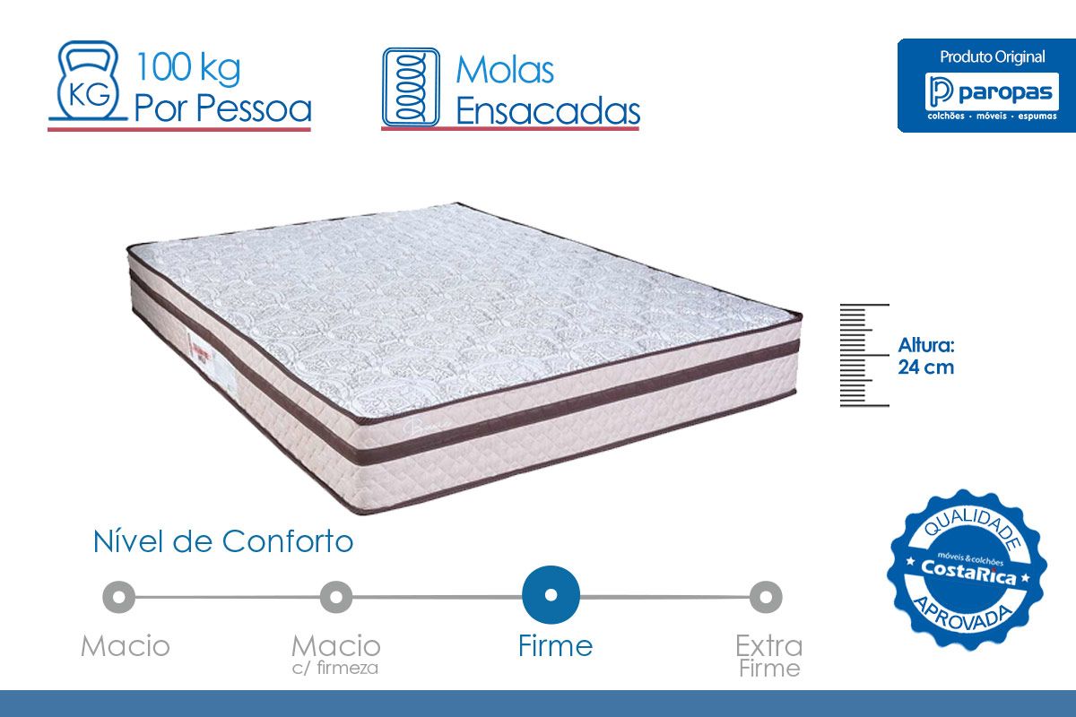 Colchão Molas Ensacadas Paropas Basic