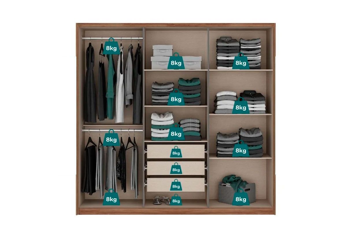 Guarda Roupa Casal 6 Portas e 3 Gavetas Belmont 1154 Carraro Guarda Roupa Casal 6 Portas e 3 Gavetas Belmont 1154 Carraro