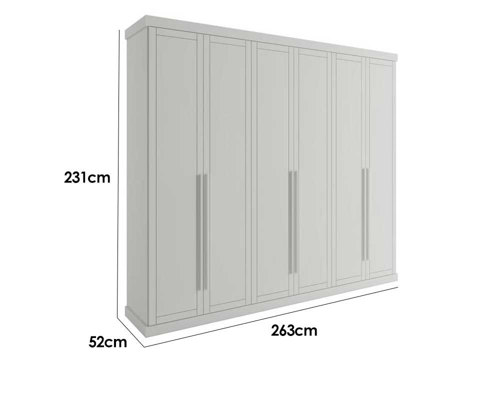 Guarda Roupa Casal 6 Portas e 6 Gavetas Capri 1159 Carraro
