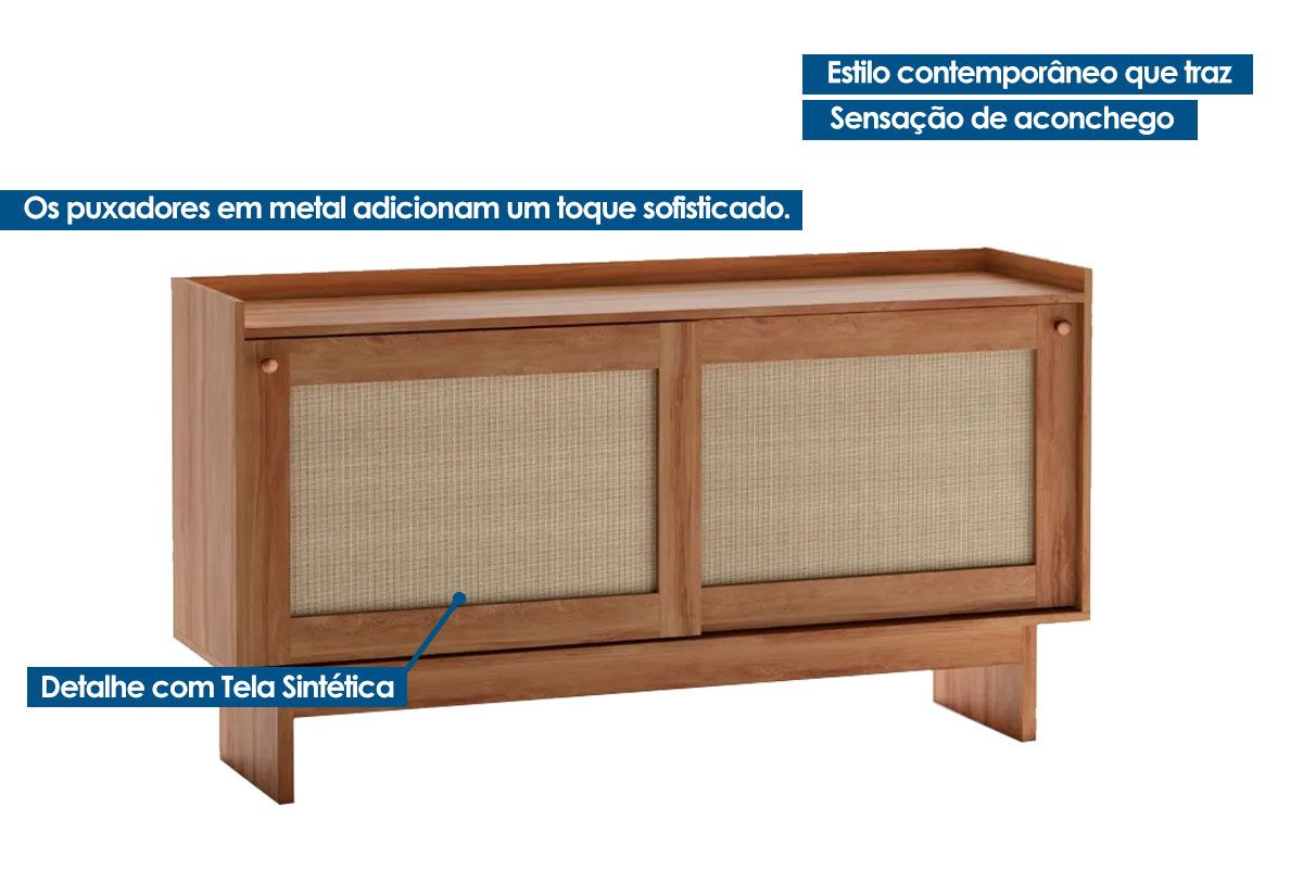 Buffet de Sala Jantar Átria 1295 c/2 Portas c/Tela Carraro