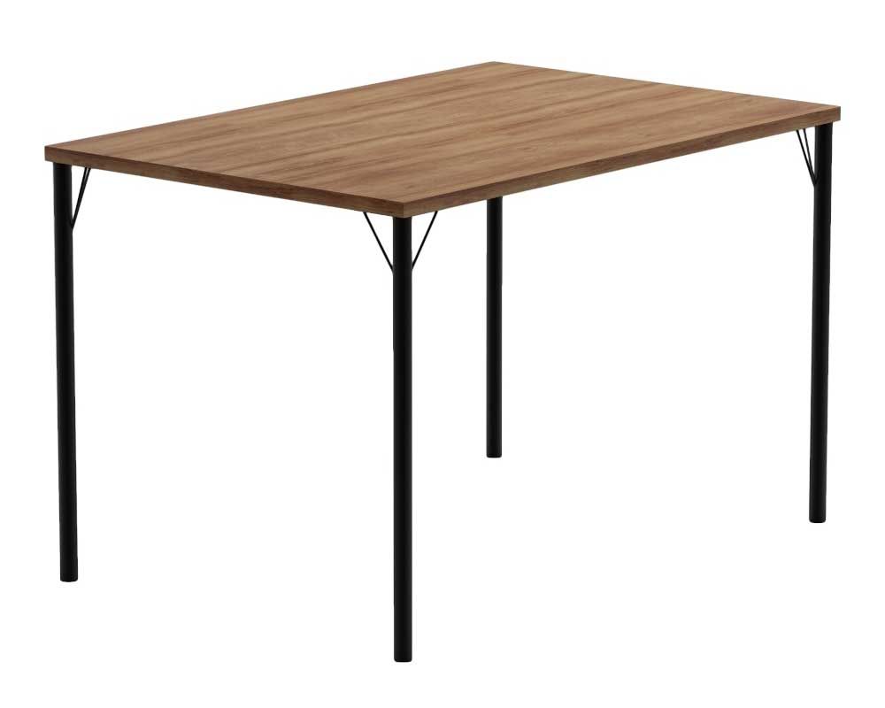 Mesa Jantar 1586 Aço c/Tampo Madeirado 120x80cm Carraro