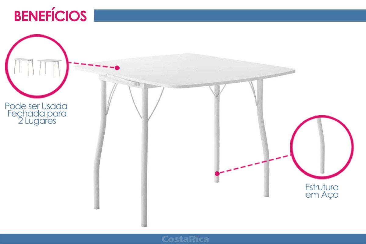 Mesa Jantar Dobrável - 216 Carraro Mesa Jantar Dobrável - 216 Carraro