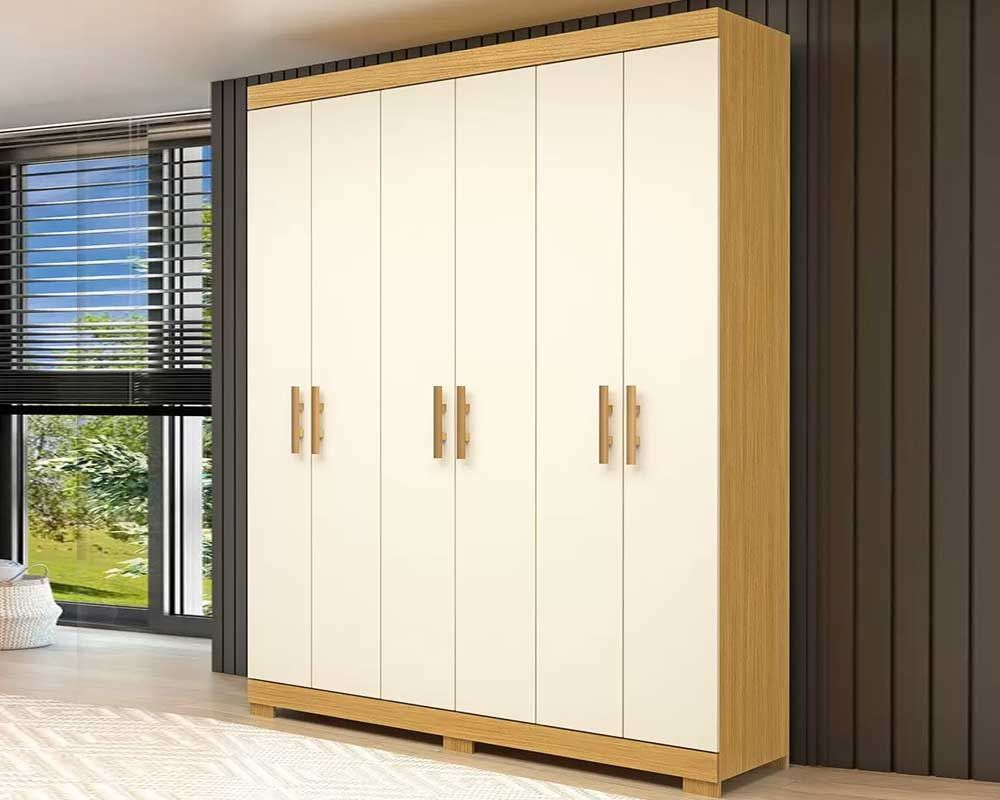 Guarda Roupa Casal 6 Portas e 2 Gavetas Lana ACPCinamomo/Off White
