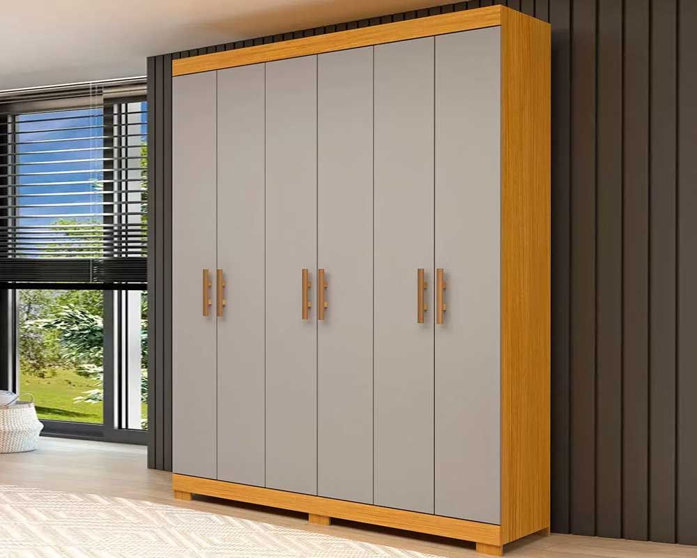 Guarda Roupa Casal 6 Portas e 2 Gavetas Lana ACP Guarda Roupa Casal 6 Portas e 2 Gavetas Lana ACP