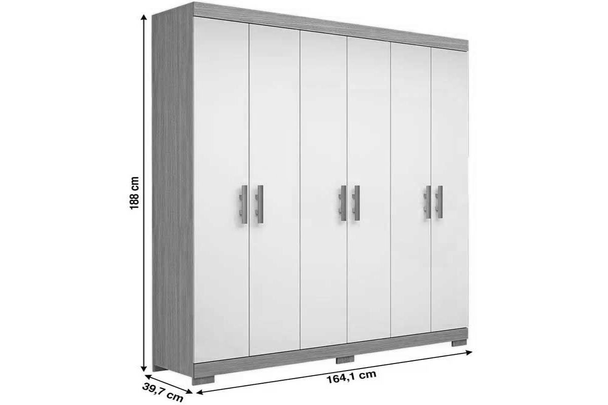 Guarda Roupa Casal 6 Portas e 2 Gavetas Lana ACP Guarda Roupa Casal 6 Portas e 2 Gavetas Lana ACP