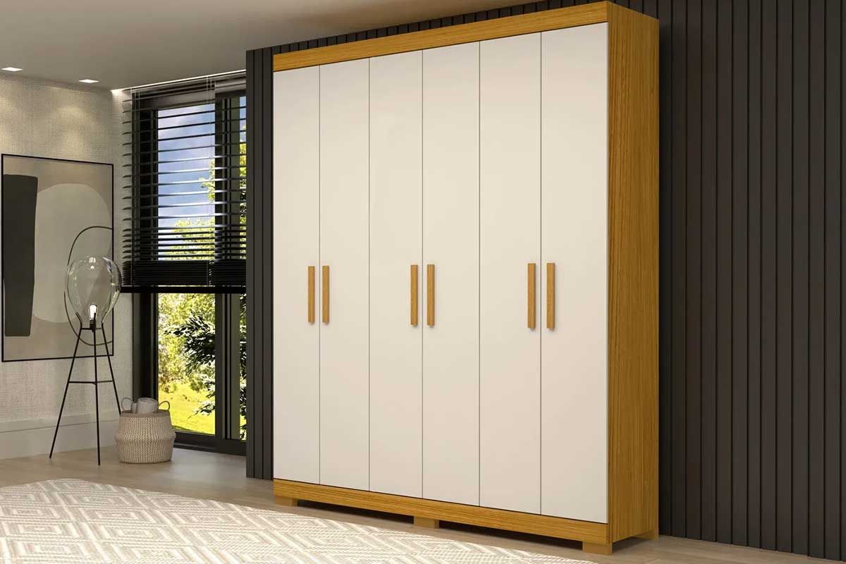 Guarda Roupa Casal 6 Portas e 2 Gavetas Lana ACP