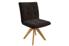 Cadeira Jantar Nice 1C001CA Premium Madeira Maciça 1 Un Kappesberg - Carvalho - Suede Preto