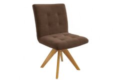 Cadeira Jantar Nice 1C001CA Premium Madeira Maciça 1 Un Kappesberg - Carvalho - Suede Marrom