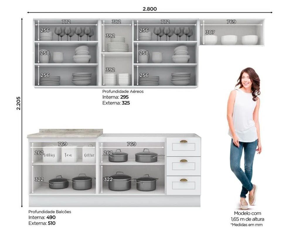 Cozinha Completa Henn 6 Peças Americana s/Pia CZ153