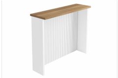 Bancada Ilha Cozinha Nesher Gourmet Canelado 120cm - Branca/Nature