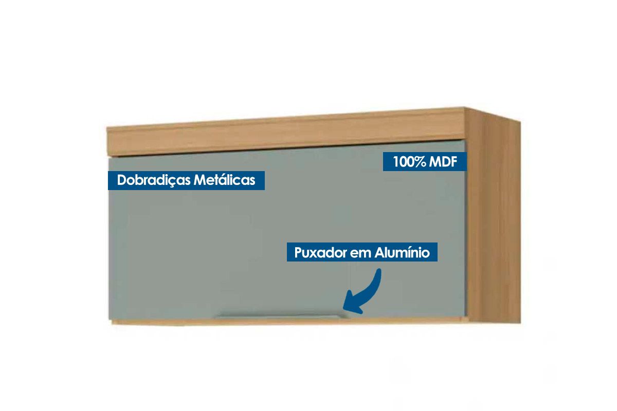 Armário Aéreo Cozinha Nesher Marquesa Geladeira c/1 Porta 80cm