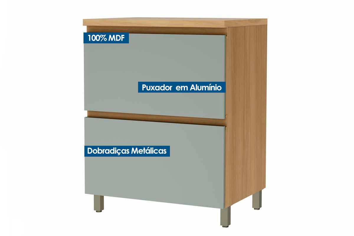 Balcão Cozinha Nesher Rainha c/1 Porta 1Gav 70cm Balcão Cozinha Nesher Rainha c/1 Porta 1Gav 70cm