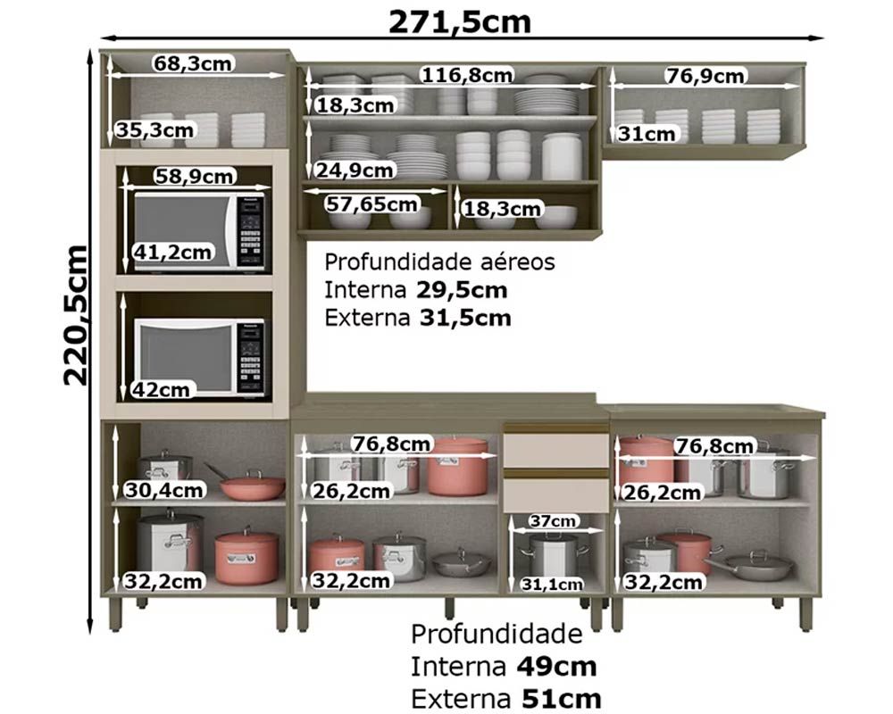 Cozinha Completa Henn 7 Peças Connect CPT94