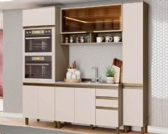 Cozinha Completa Connect 4 Peças (1Aéreo+1Balcão+2Paneleiros) s/Pia CPT99 - Henn
