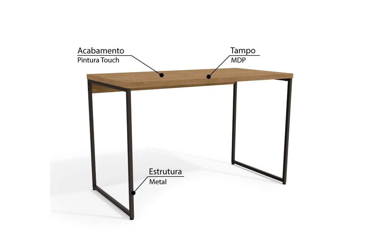 Escritório Completo Industrial 4 Peças (1 Escrivaninha + 2 Estantes + 1 Complemento) - Kappesberg