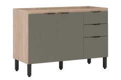 Balcão Cozinha Demóbile p/ Pia Firenze c/3 Portas e 2 Gavetas s/ Tampo 120cm - Avena/Menta