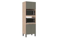 Paneleiro Cozinha Demóbile Firenze c/4 Portas 70cm - Avena/Menta