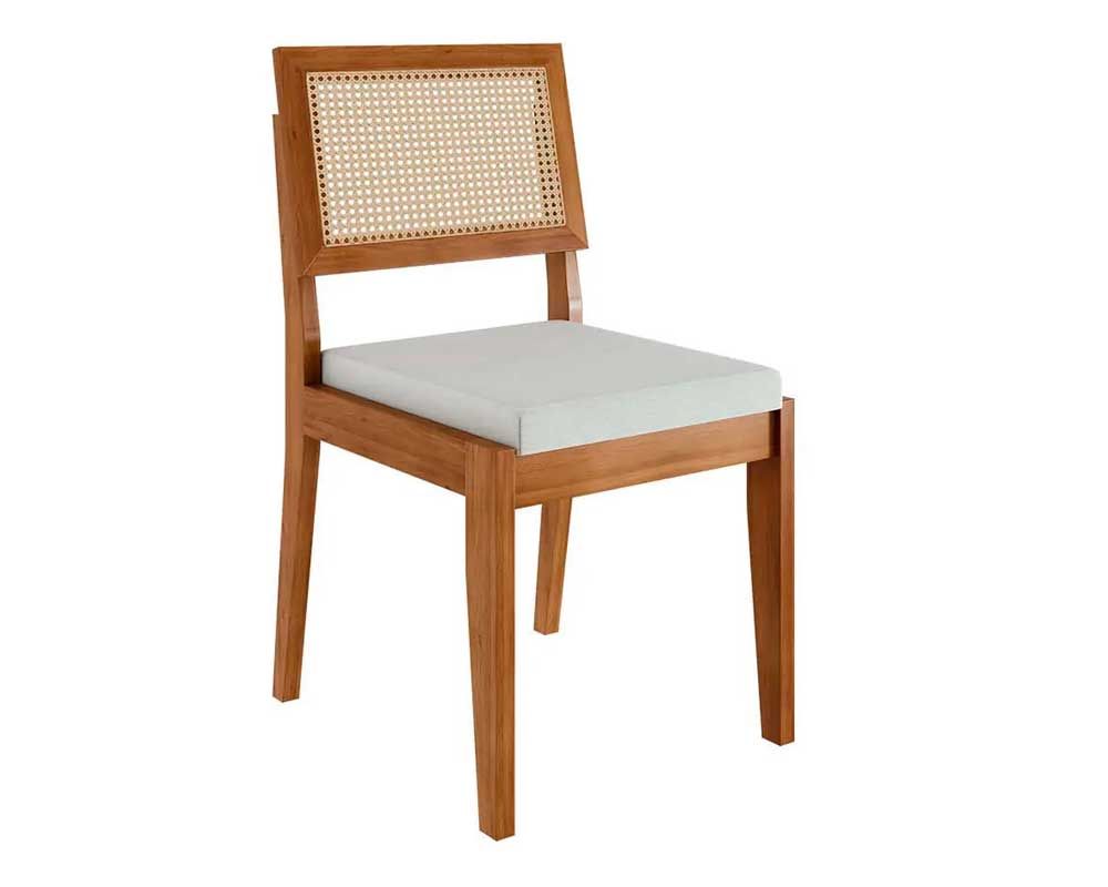 Sala Jantar Mesa Monalisa Tampo MDF/Vidro 160cm + 6Cadeiras Rainha - Nesher