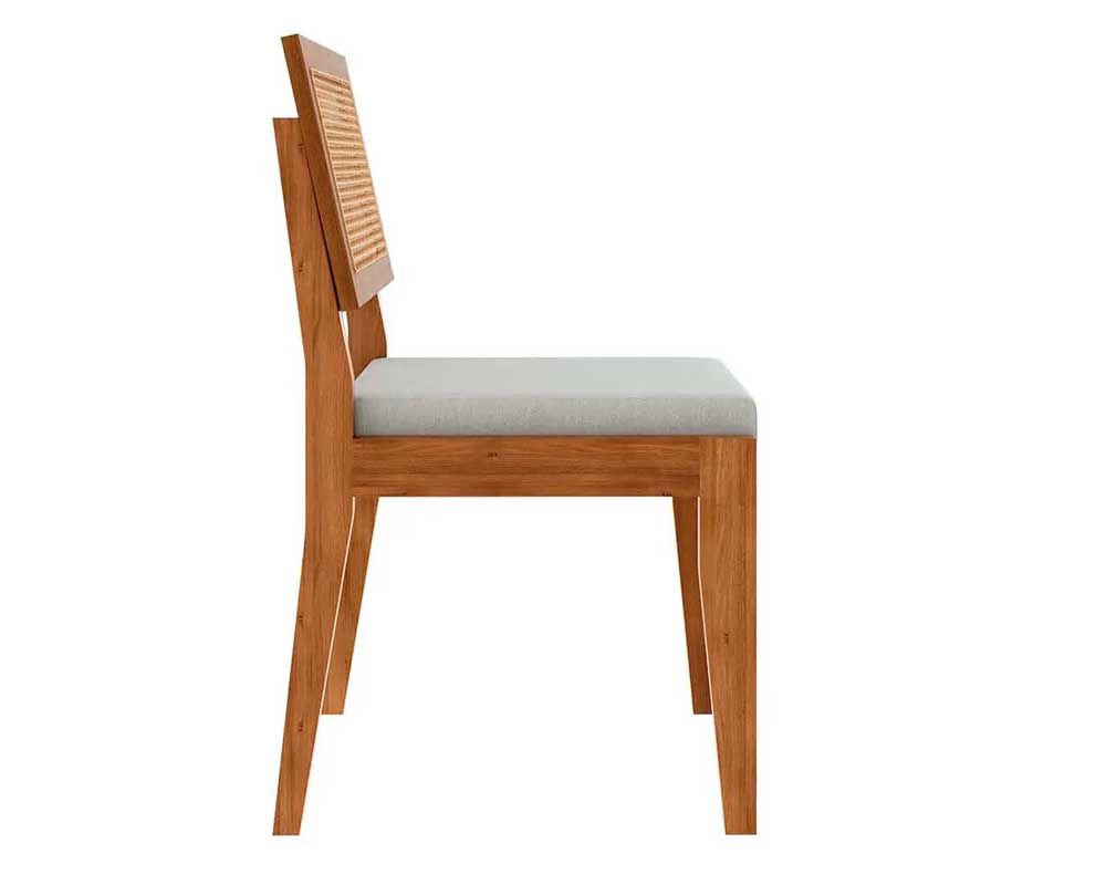 Sala Jantar Mesa Donna Tampo MDF/Vidro 120cm + 4Cadeiras Rainha - Nesher