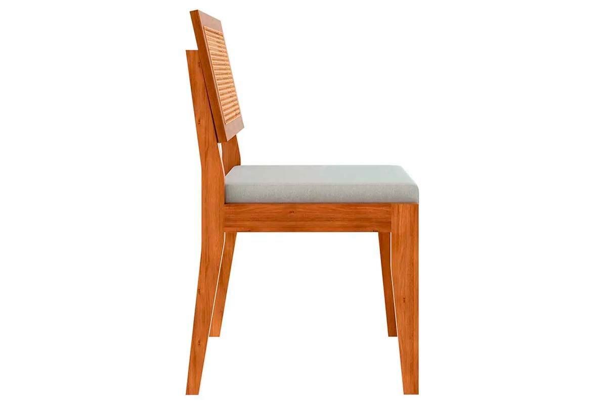 Sala Jantar Mesa Donna Tampo MDF/Vidro 120cm + 4Cadeiras Rainha - Nesher
