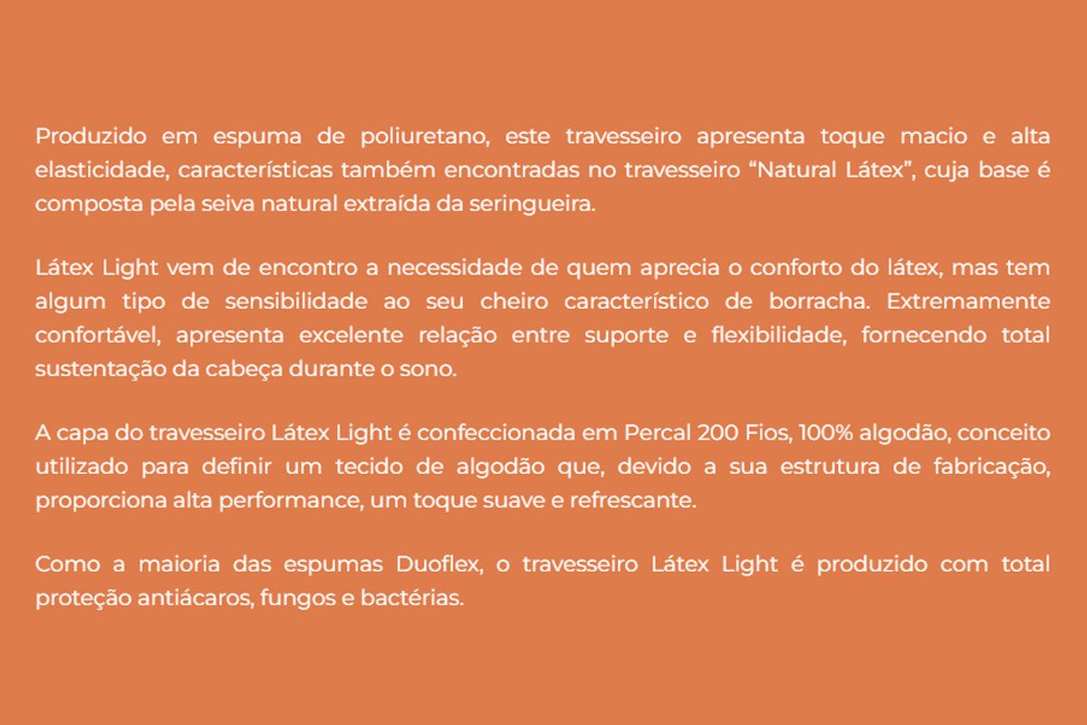 Travesseiro Látex Light LP1102 Duoflex
