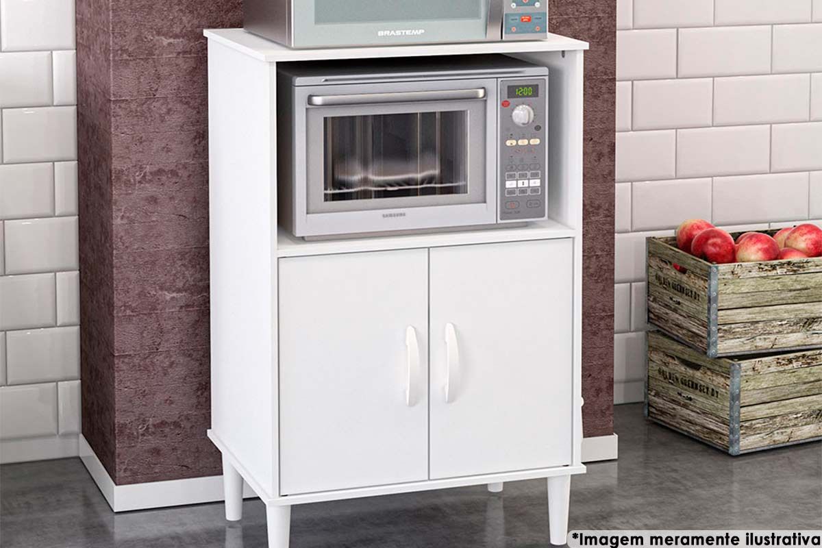 Balcão Cozinha Politorno Cerro Largo c/2 Portas e 1 Nicho 58cmBranco
