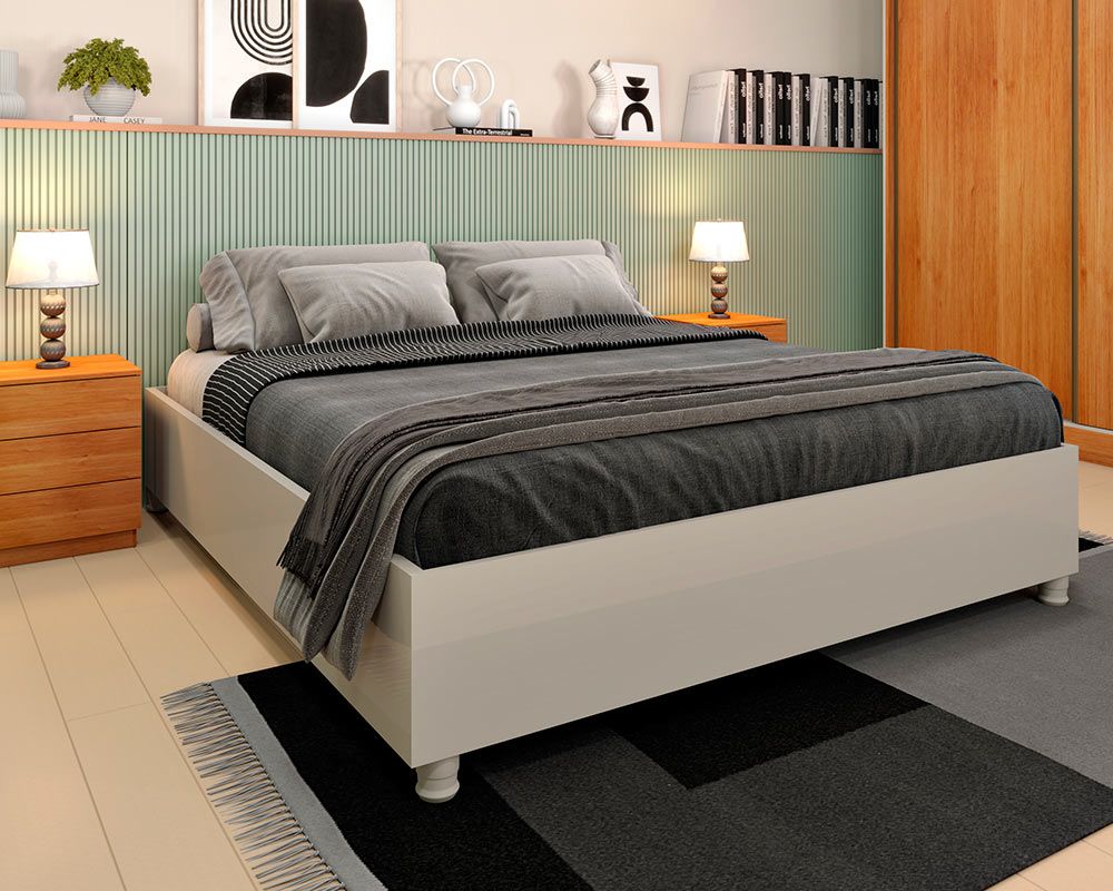 Cama de Casal Queen Mônaco TcilOff White Cama de Casal Queen Mônaco TcilOff White