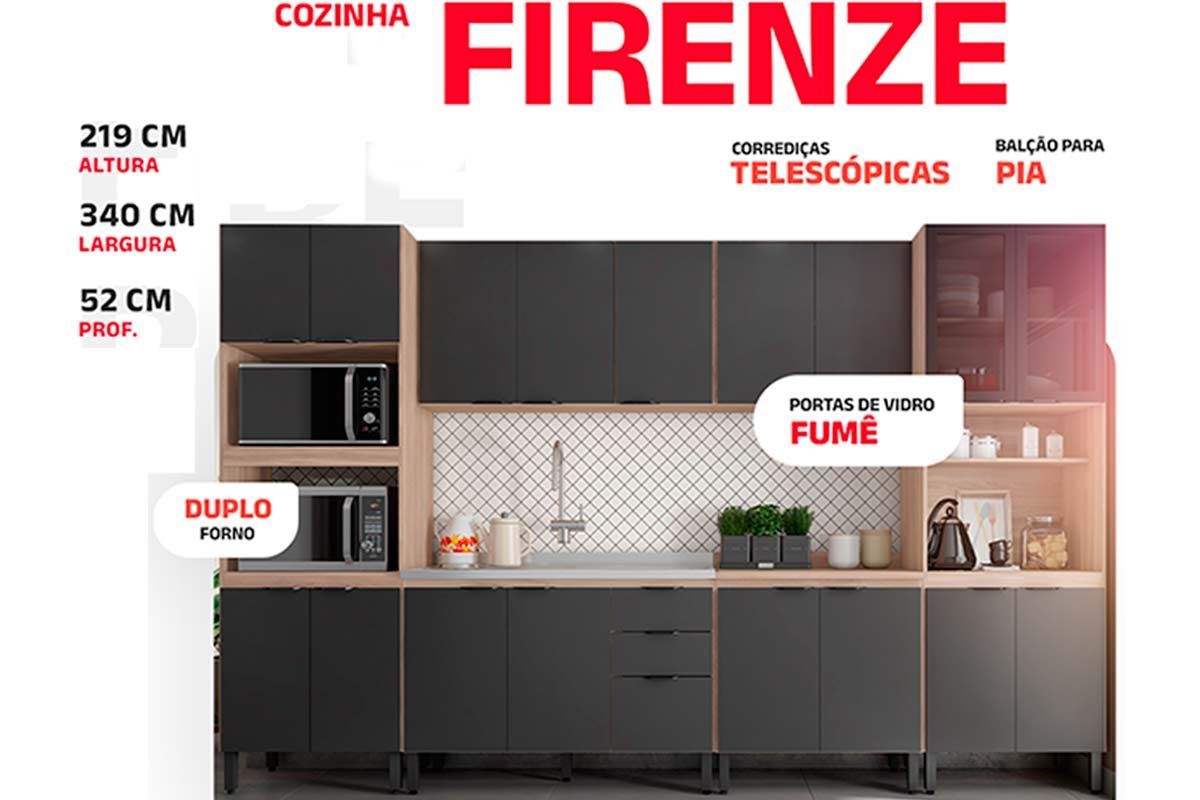 Cozinha Completa Demóbile 6 Peças Firenze FMT012