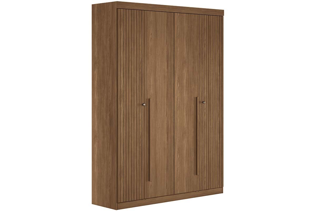 Guarda Roupa Solteiro 4 Portas (2 Ripadas) e 2 Gavetas Buriti S. Andirá