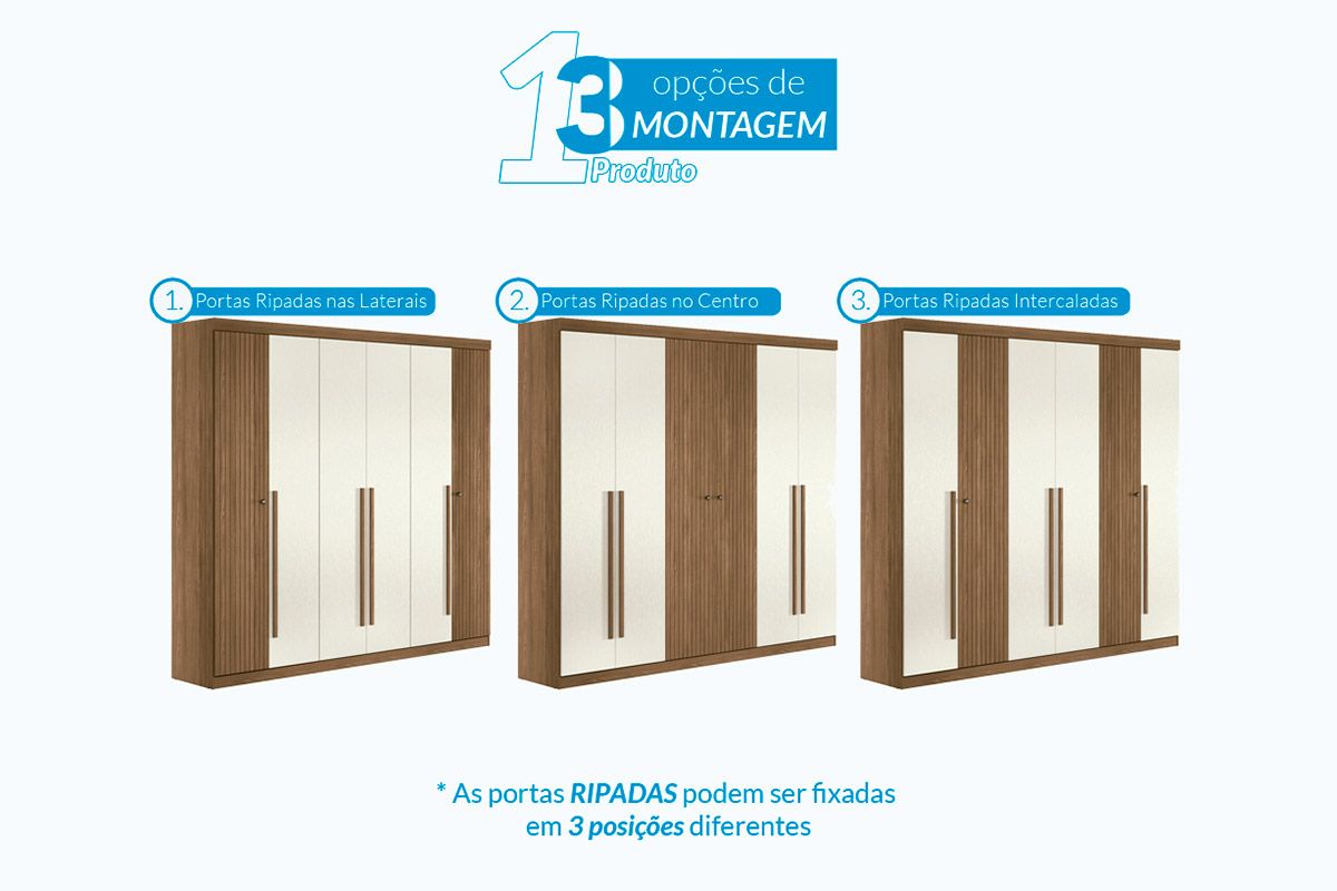 Guarda Roupa Casal 6 Portas (2 Ripadas) e 4 Gavetas c/Espelho Buriti S. AndiráJatobá/Areia Guarda Roupa Casal 6 Portas (2 Ripadas) e 4 Gavetas c/Espelho Buriti S. AndiráJatobá/Areia