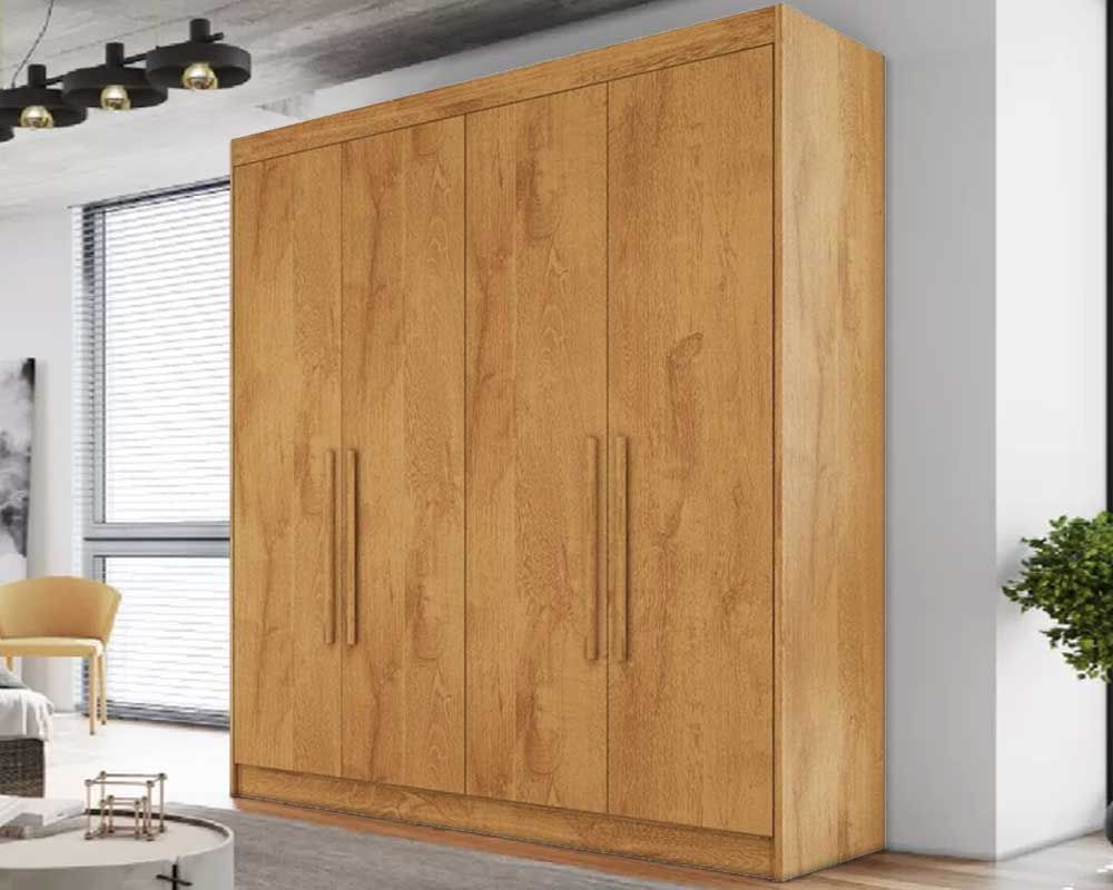 Guarda Roupa Solteiro 4 Portas e 3 Gavetas Nantes EuropaPeroba
