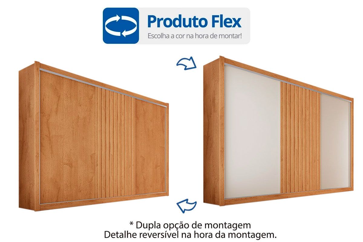 Guarda Roupa Casal 3 Portas Correr Vitória Europa