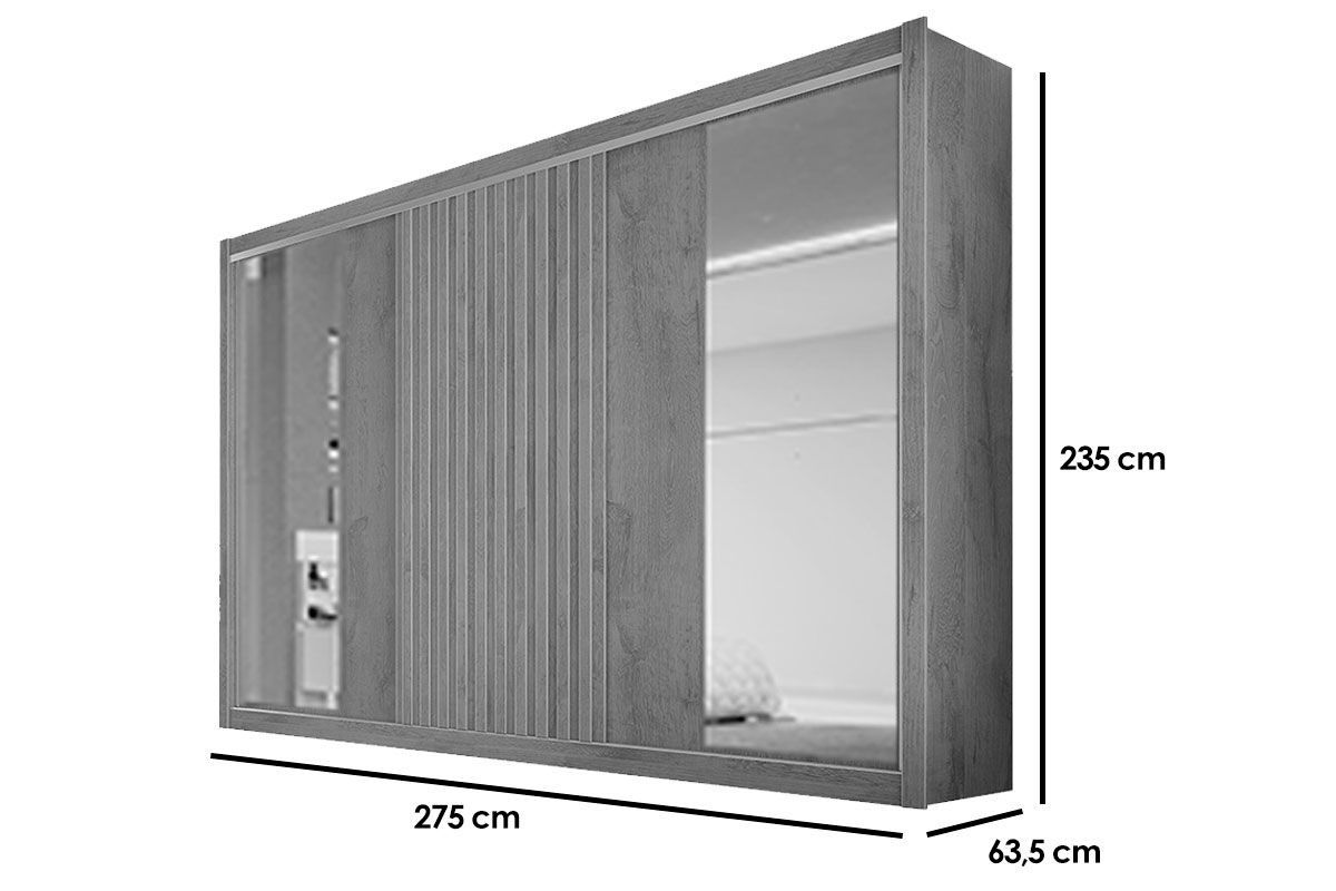 Guarda Roupa Casal 3 Portas Correr c/Esp Vitória Europa