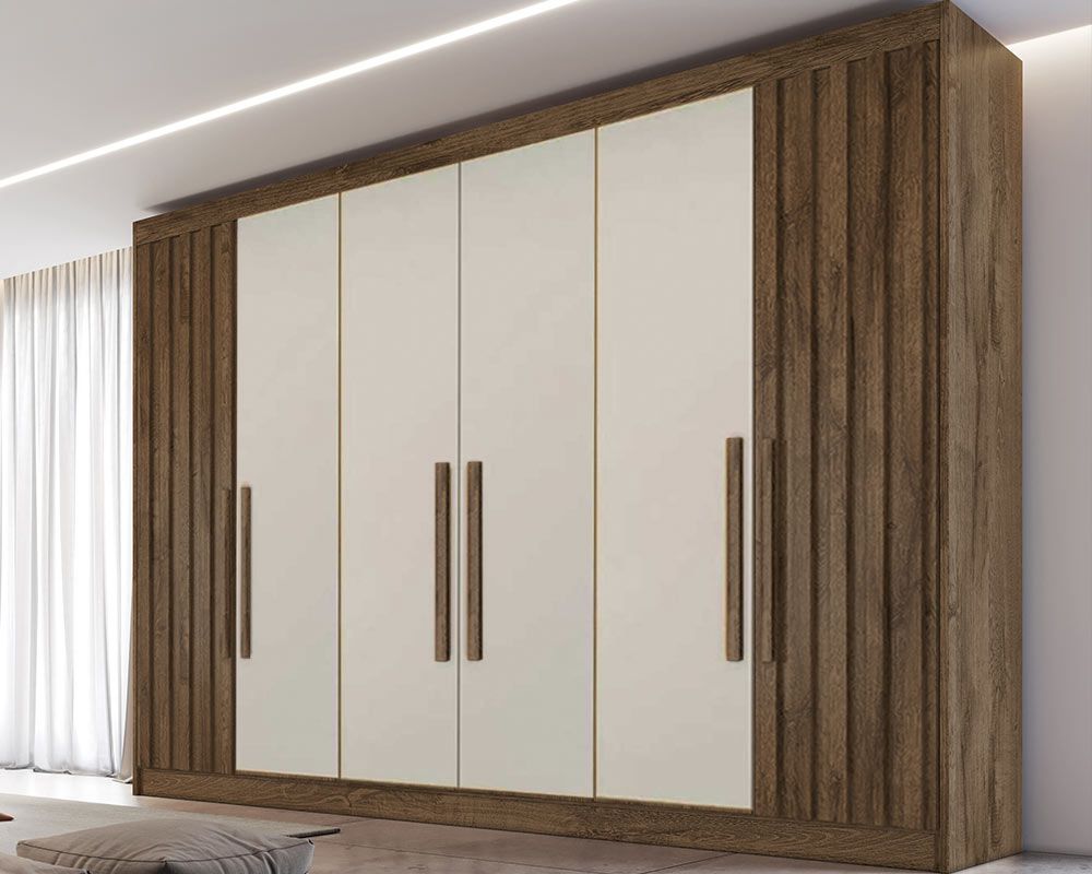 Guarda Roupa Casal 6 Portas (2 Ripadas) e 6 Gavetas Potente Europa