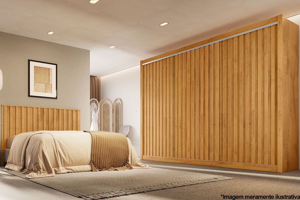 Guarda Roupa Casal 3 Portas Ripadas e 6 Gavetas York Europa Guarda Roupa Casal 3 Portas Ripadas e 6 Gavetas York Europa