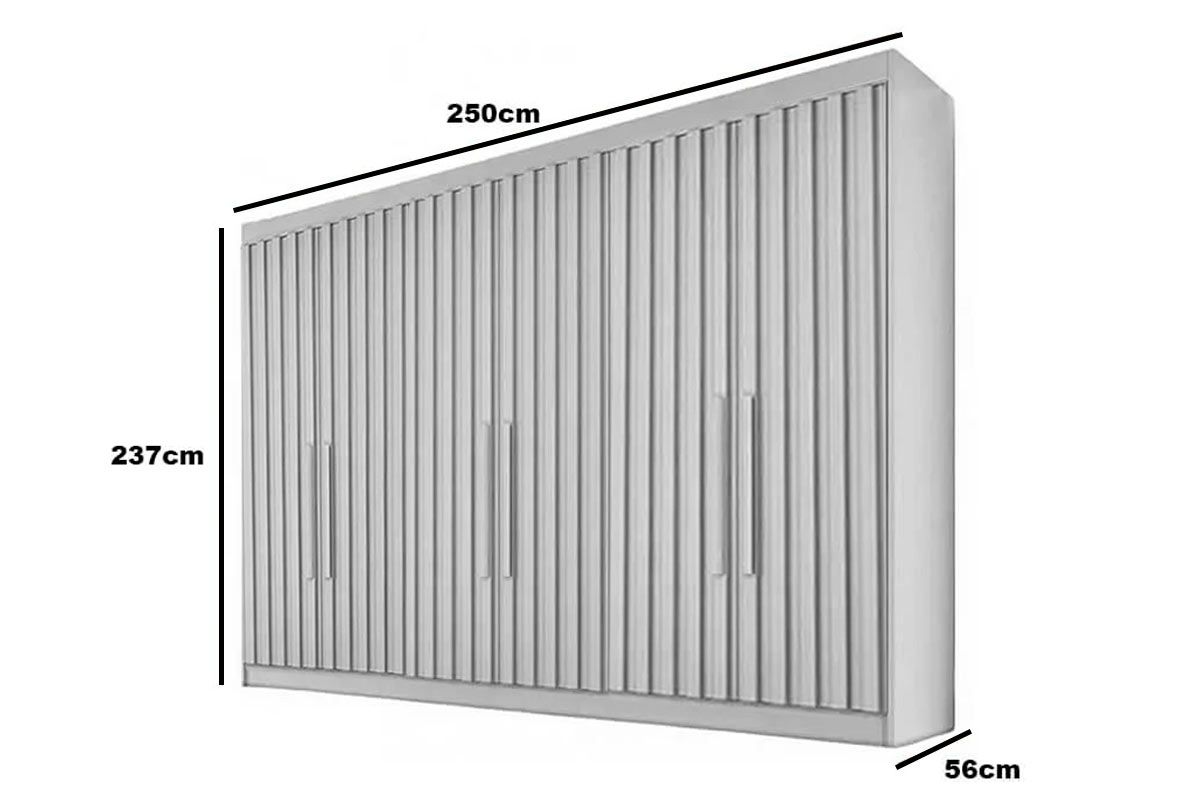 Guarda Roupa Casal 6 Portas Ripadas e 6 Gavetas Potente Europa Guarda Roupa Casal 6 Portas Ripadas e 6 Gavetas Potente Europa