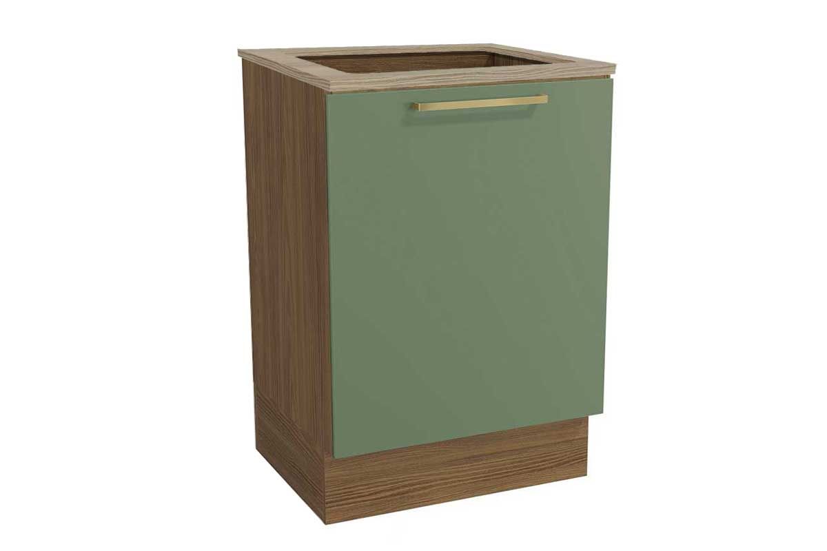 Balcão Cozinha Kappesberg c/Tampo p/ Cooktop Botanic M629 c/1 Porta 60cm