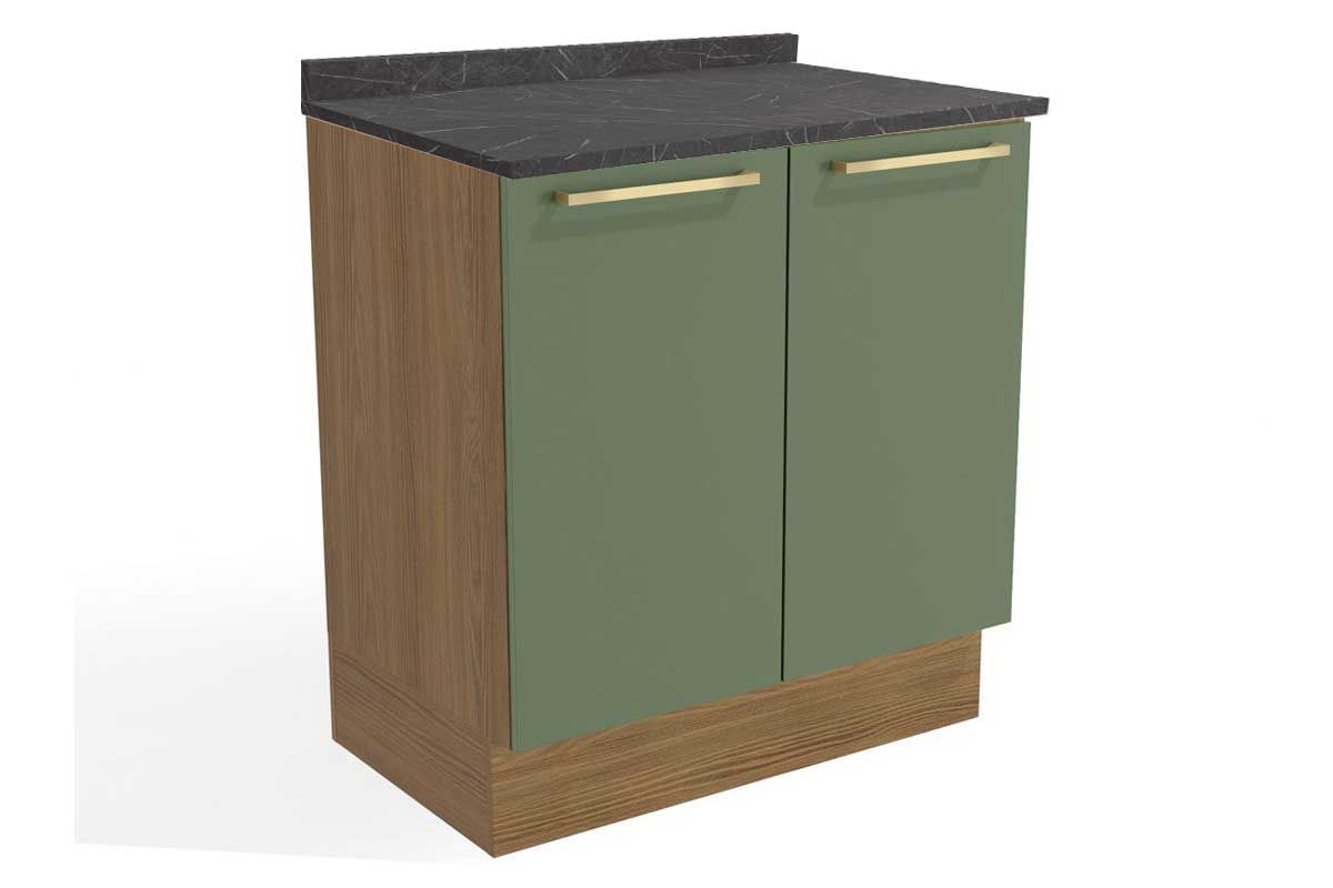 Balcão Cozinha Kappesberg c/Tampo Botanic M623 c/2 Portas 80cm