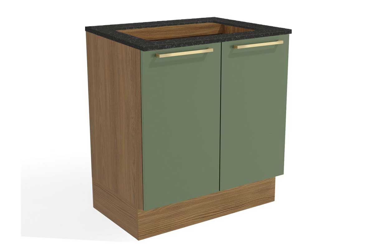 Balcão Cozinha Kappesberg p/ Cooktop c/Tampo Botanic M623 c/2 Portas 80cm