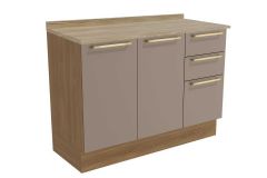 Balcão Cozinha Kappesberg c/Tampo Botanic M624 c/3 Gavetas e 2 Portas 120cm