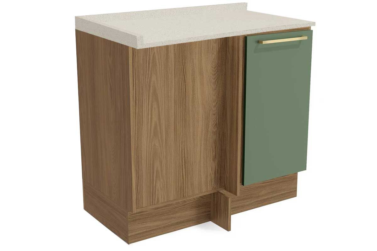 Balcão Cozinha Kappesberg c/Tampo Botanic M625 Canto Reto c/1 Porta 98cm